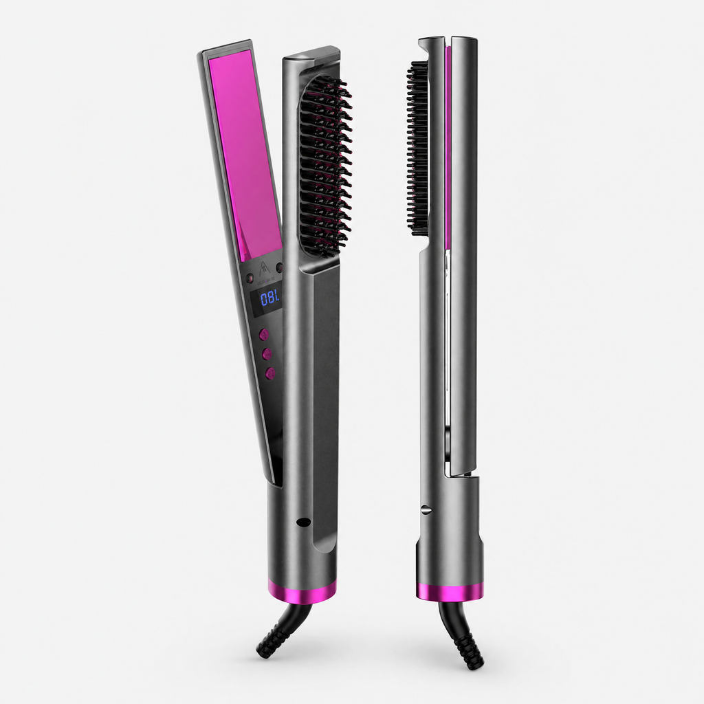 3-in-1 Multifunctional Hair Straightening Comb – Wet & Dry Use, shown in a clear product image
