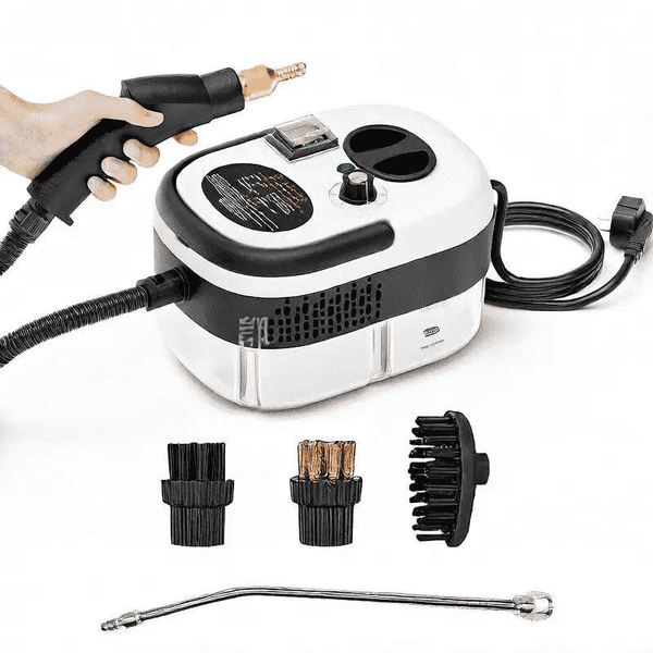 Turbo High-Pressure Steam Cleaner - Powerful Turbo Steam Cleaner for Deep Cleaning-Electric Window Cleaners-Splashis-Color:Black White Standard Set-Product specifications:UK 220V-Splashis