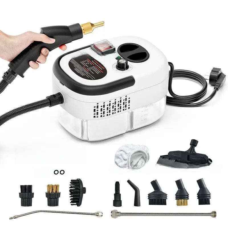 Turbo High-Pressure Steam Cleaner - Powerful Turbo Steam Cleaner for Deep Cleaning-Electric Window Cleaners-Splashis-Color:White Dual Accessory-Product specifications:UK 220V-Splashis