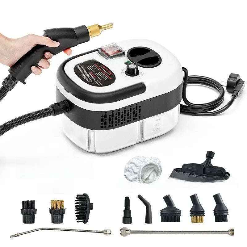 Turbo High-Pressure Steam Cleaner - Powerful Turbo Steam Cleaner for Deep Cleaning-Electric Window Cleaners-Splashis-Color:Black White Dual Accessory-Product specifications:UK 220V-Splashis