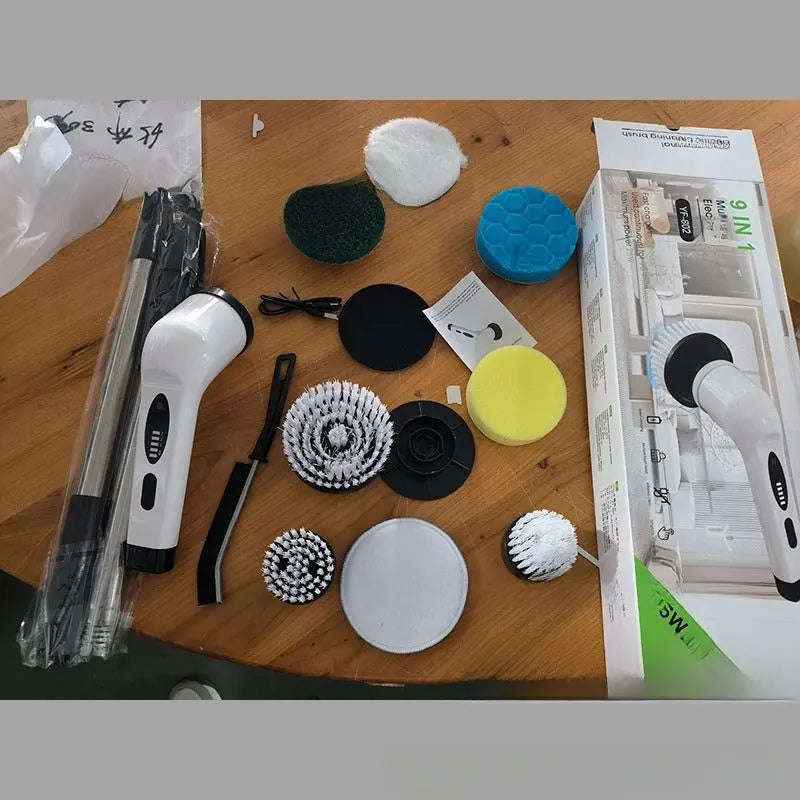 Ultimate Electric Cleaning Brush 7-9 in 1 for Effortless Cleaning Solutions-Cleaning Appliances-Splashis-Color:Oval Head 9-Pcs-Splashis