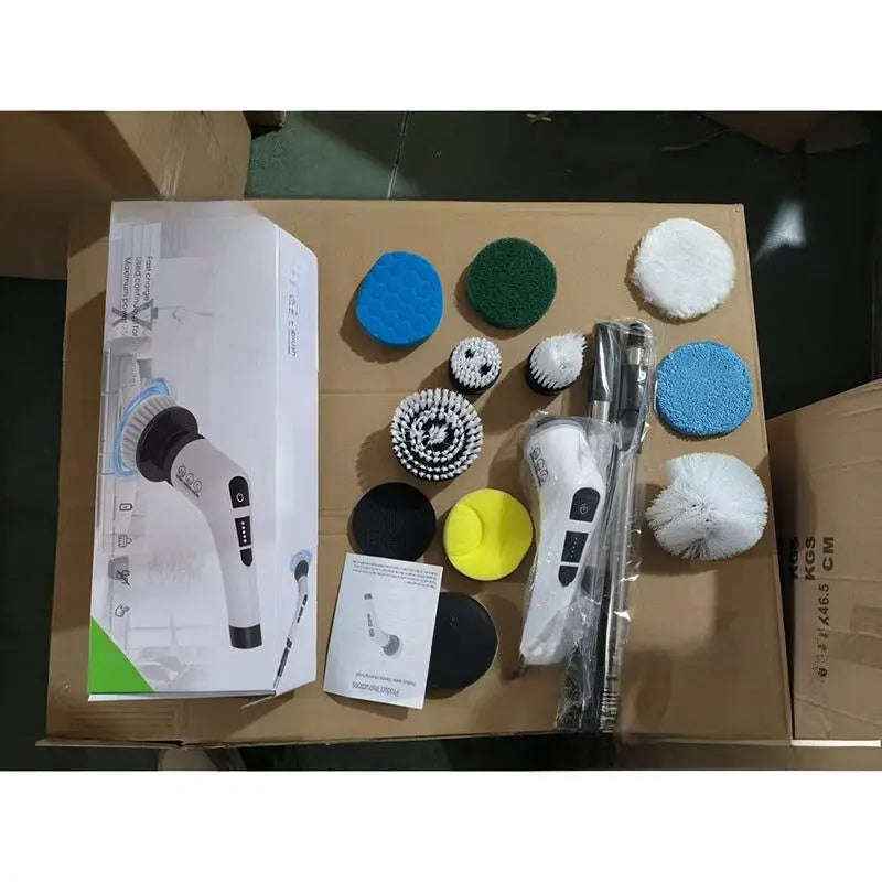 Electric cleaning brush with attachments — additional view 12