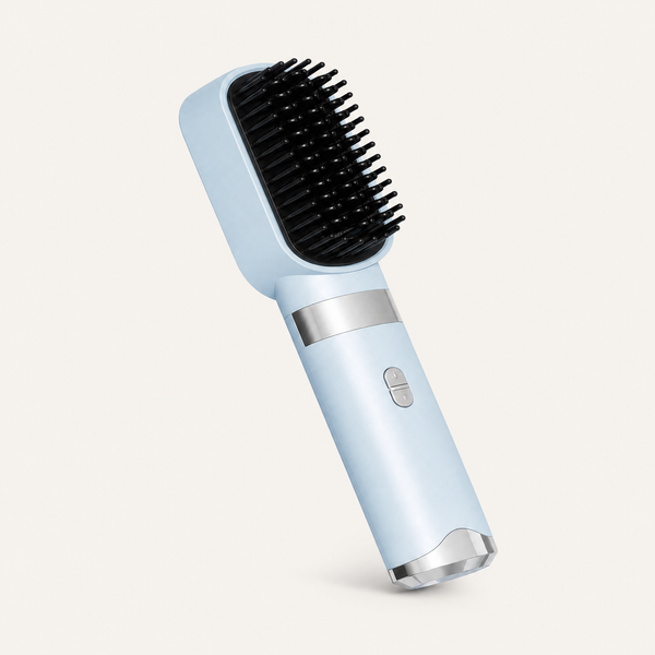 2-in-1 Cordless Ionic Straightening Brush, angled product view