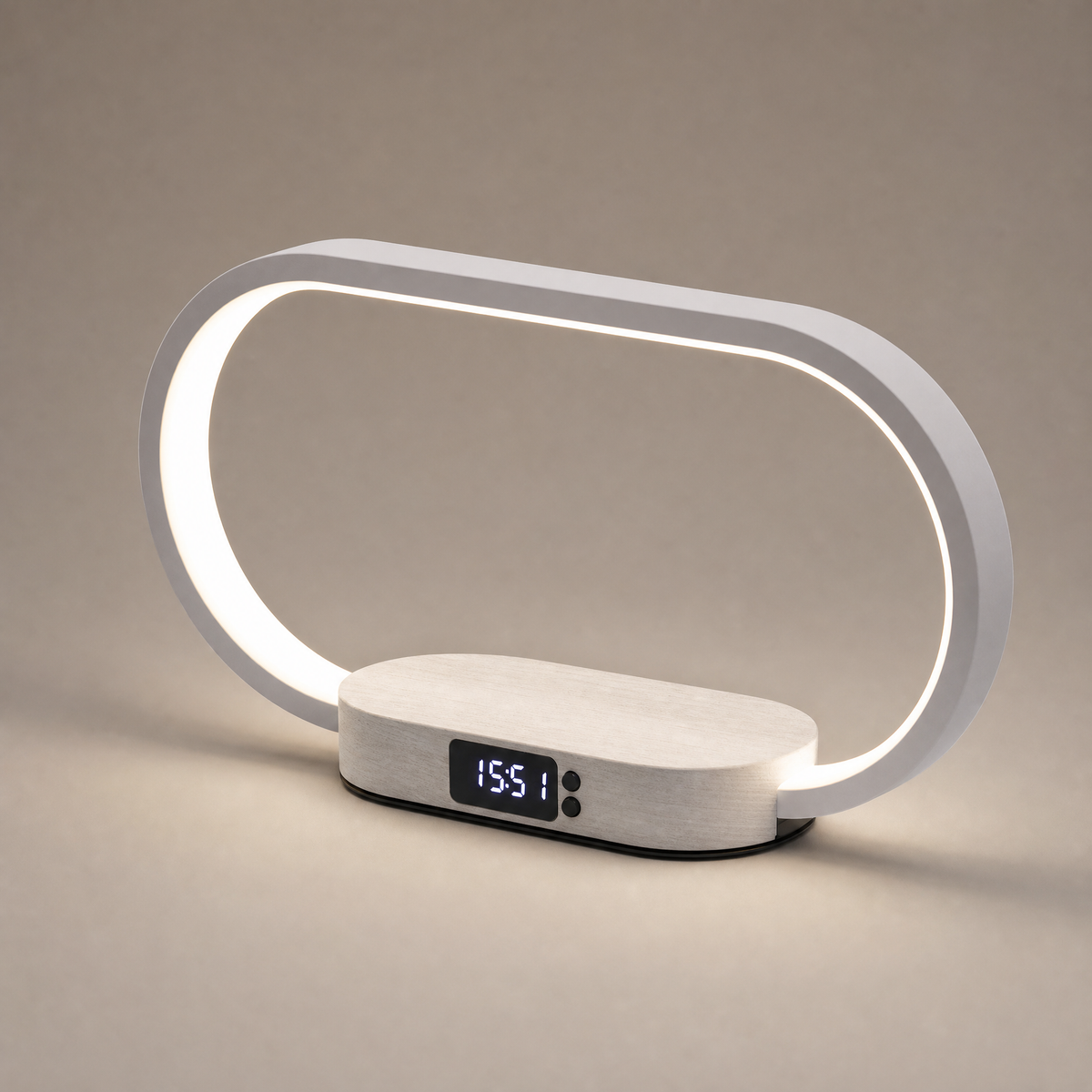 3-in-1 Wireless Charging Desk Lamp — Clock & Dimmable LED product image